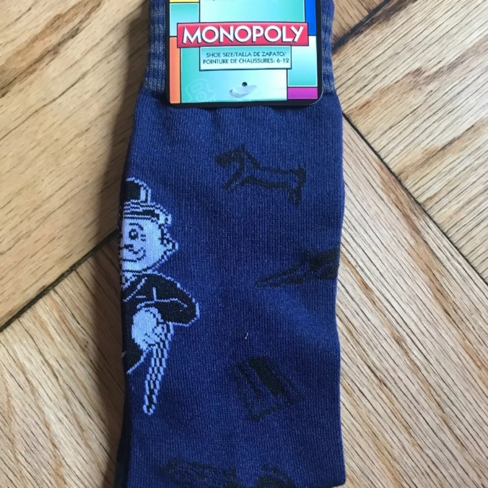 Monopoly Mens Novelty Printed Crew Socks Fun Socks